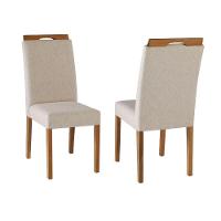 Cadeira Alfa Com Pegador Cores Neutras Revestida Com Tecido Para Sala De Jantar Cozinha - 9