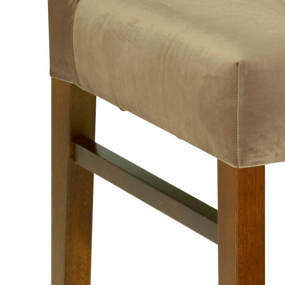 Cadeira Omega Com Pegador Madeira Maciça Cores Neutras E Tecido Para Sala De Jantar Ou Cozinha - 2