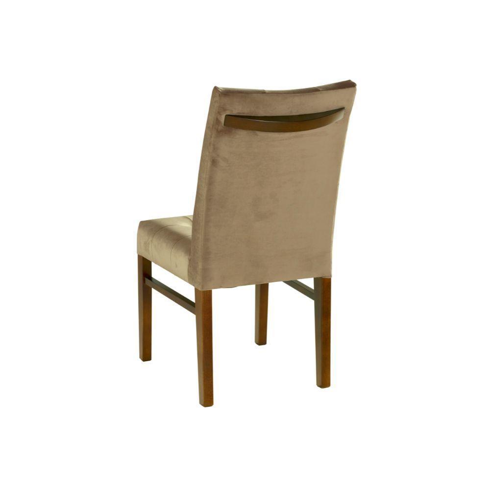 Cadeira Omega Com Pegador Madeira Maciça Cores Neutras E Tecido Para Sala De Jantar Ou Cozinha - 9
