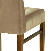 Cadeira Omega Com Pegador Madeira Maciça Cores Neutras E Tecido Para Sala De Jantar Ou Cozinha - 5