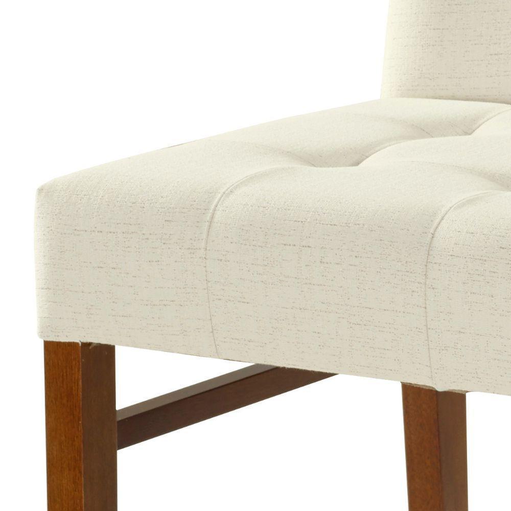 Cadeira Omega Cores Neutras Revestida Com Tecido Lindo Para Sala De Jantar Ou Cozinha - 2