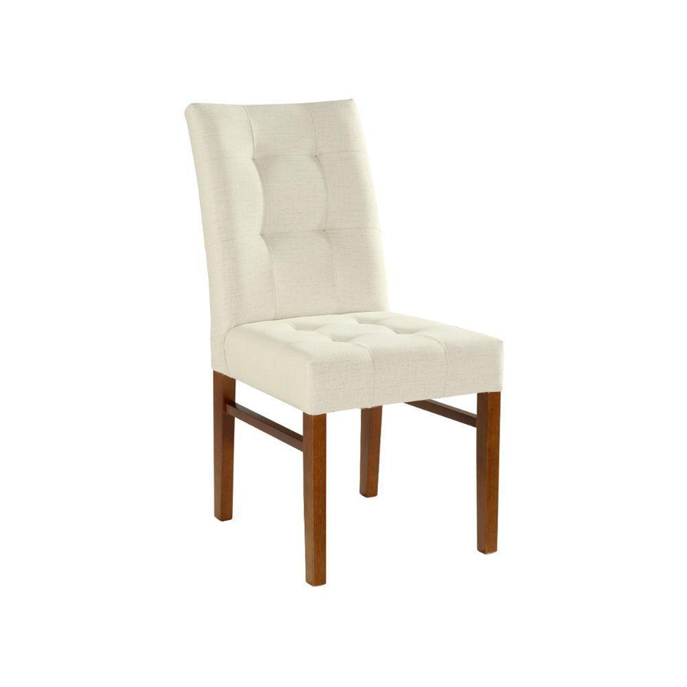 Cadeira Omega Cores Neutras Revestida Com Tecido Lindo Para Sala De Jantar Ou Cozinha - 7