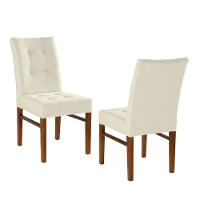 Cadeira Omega Cores Neutras Revestida Com Tecido Lindo Para Sala De Jantar Ou Cozinha - 1