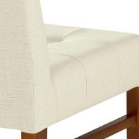 Cadeira Omega Cores Neutras Revestida Com Tecido Lindo Para Sala De Jantar Ou Cozinha - 3