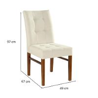 Cadeira Omega Cores Neutras Revestida Com Tecido Lindo Para Sala De Jantar Ou Cozinha - 5