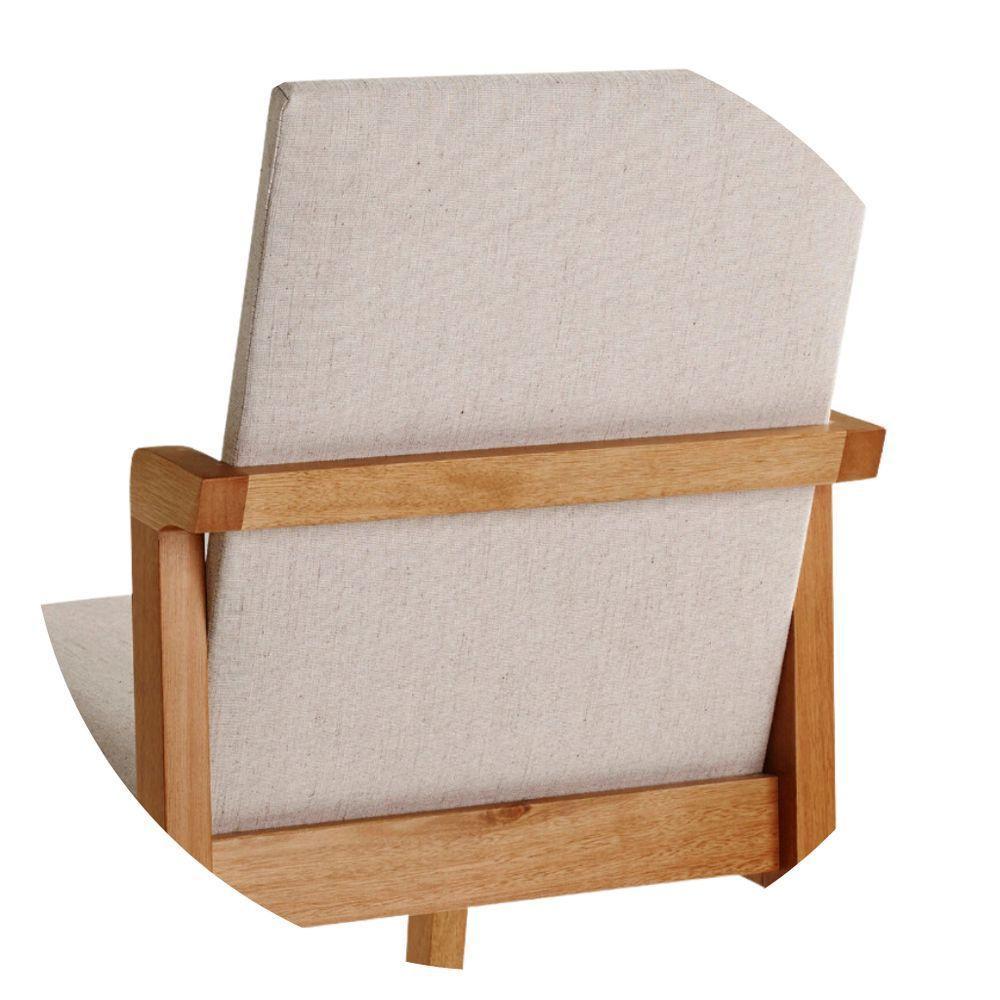 Cadeira Olimpo Madeira Maciça Cores Neutras Revestida Com Tecido Linho Para Sala De Jantar - 2