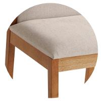 Cadeira Olimpo Madeira Maciça Cores Neutras Revestida Com Tecido Linho Para Sala De Jantar - 3