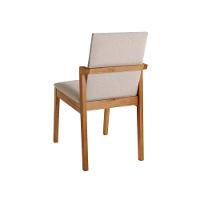 Cadeira Olimpo Madeira Maciça Cores Neutras Revestida Com Tecido Linho Para Sala De Jantar - 6