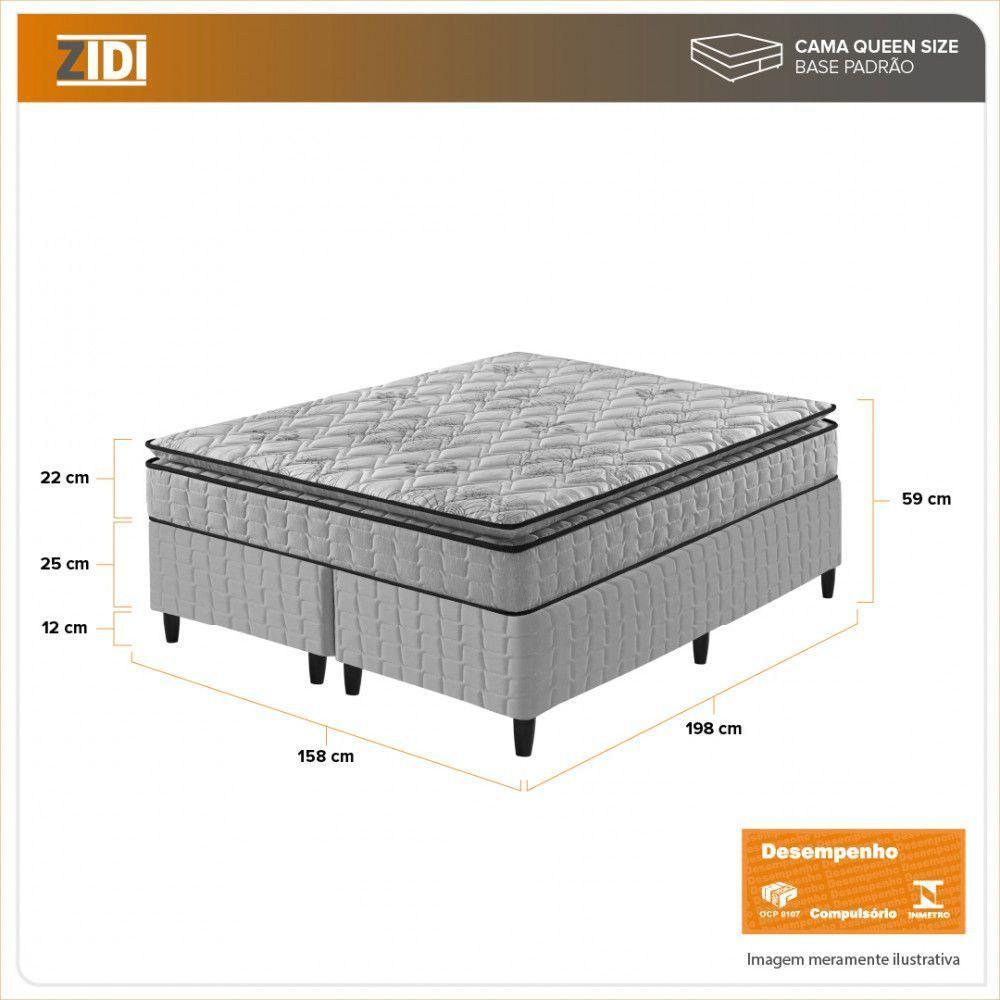 Cama Box Queen + Colchão Ortopedico Espuma D33 Hanover Cinza - 9