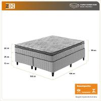 Cama Box Queen + Colchão Ortopedico Espuma D33 Hanover Cinza - 9