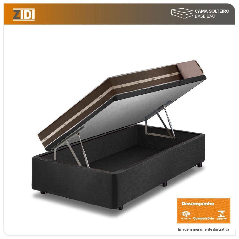 Cama Box Baú Solteiro Preto + Colchão Molas Las Vegas 88cm - 7