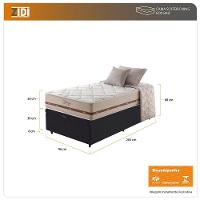 Cama Baú Solteiro King Preto + Colchão Molas Bahamas 96cm - 5