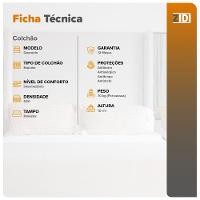 Colchão Casal Espuma D20 Querubin 138x188x12 Dupla Face Liso Preto