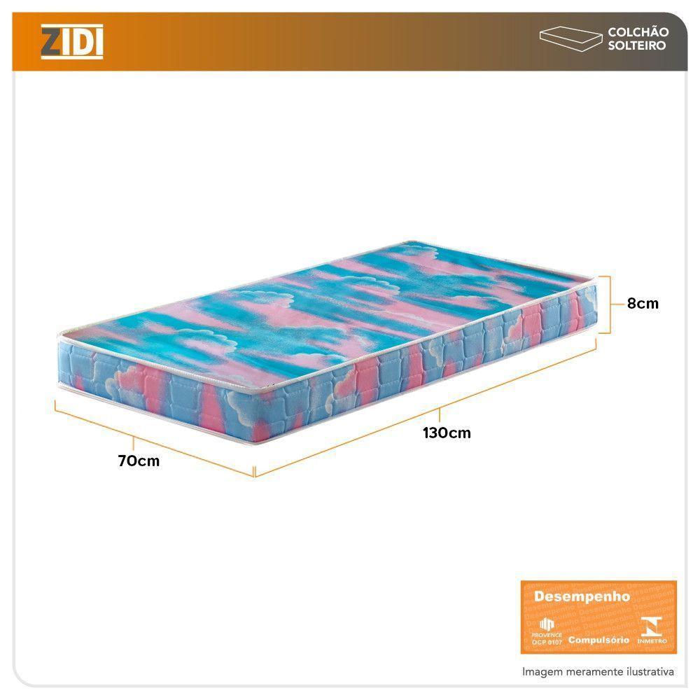 Colchão Berço Baby New York Espuma D18 Liso 70x130x8cm Azul - 9