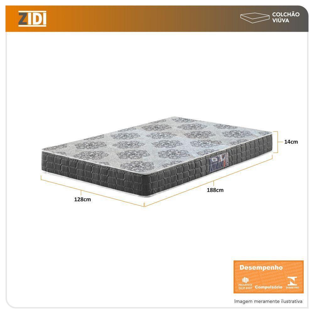 Colchão Viúva Washington Espuma D23 Liso 128x188x14cm Preto - 5