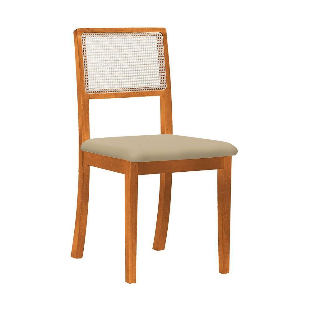 Conjunto Sala De Jantar Mesa Pérola Madeira Maciça Tampo Em Vidro Offwhite Com 4 Cadeiras Tecido Veludo Bege - 4