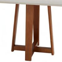 Mesa Delta Freijó E Off-white 4 Lugares Quadrada 1,10x1,10 Madeira Maciça E Tampo De Vidro Colado - 3