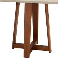 Mesa Delta Cor Freijó E Fendi Para 4 Lugares Retangular 1,4x0,90 Madeira Maciça E Tampo De Vidro - 3