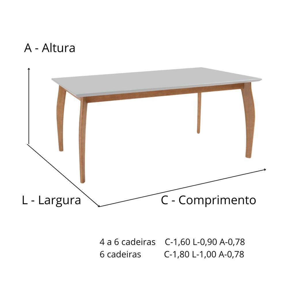 Mesa Tampo Off-white De Vidro Colado Em Base De Madeira Freijó E Pés Medidas1,6x0,90 - 5