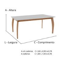 Mesa Tampo Off-white De Vidro Colado Em Base De Madeira Freijó E Pés Medidas1,6x0,90 - 5