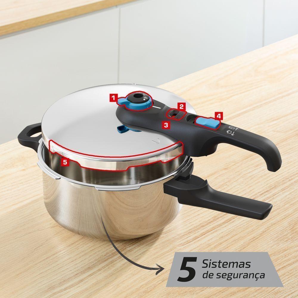 Panela De Pressão Inox Trendy 4l Fechamento Externo Rochedo - 5