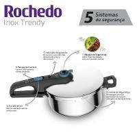 Panela De Pressão Inox Trendy 4l Fechamento Externo Rochedo - 7