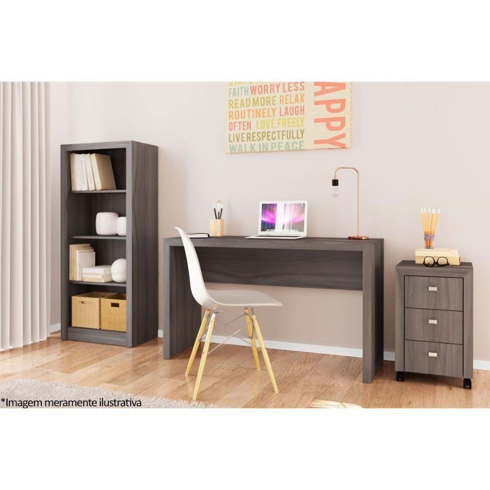 Gaveteiro p/ Escritório ME4108 c/ 3 Gavetas e Rodízios Rústico - Tecno Mobili - 2