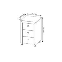 Gaveteiro p/ Escritório ME4108 c/ 3 Gavetas e Rodízios Rústico - Tecno Mobili - 3