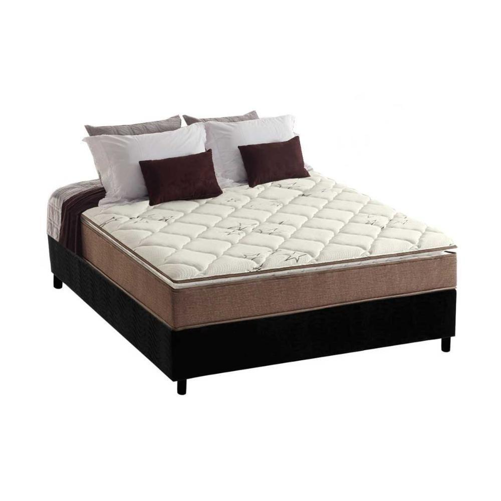 Cama Box Casal: Colchão Ortopédico Anjos D28/ AG65 Star + Base CRC Suede Black(138x188) - 1