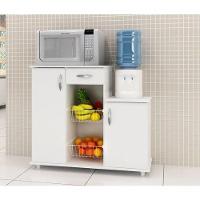 Balcão Com Fruteira 2 Portas 1 Gaveta Diva Branco Notável Móveis Branco - 1