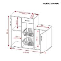 Balcão Com Fruteira 2 Portas 1 Gaveta Diva Branco Notável Móveis Branco - 2
