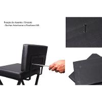 Banqueta Zênite Com Encosto - Preto - Assento Estofado Preto - 75cm - 3