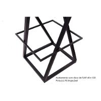 Banqueta Zênite Com Encosto - Preto - Assento Estofado Preto - 75cm - 5