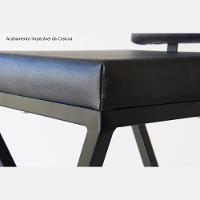 Banqueta Zênite Com Encosto - Preto - Assento Estofado Preto - 75cm - 7