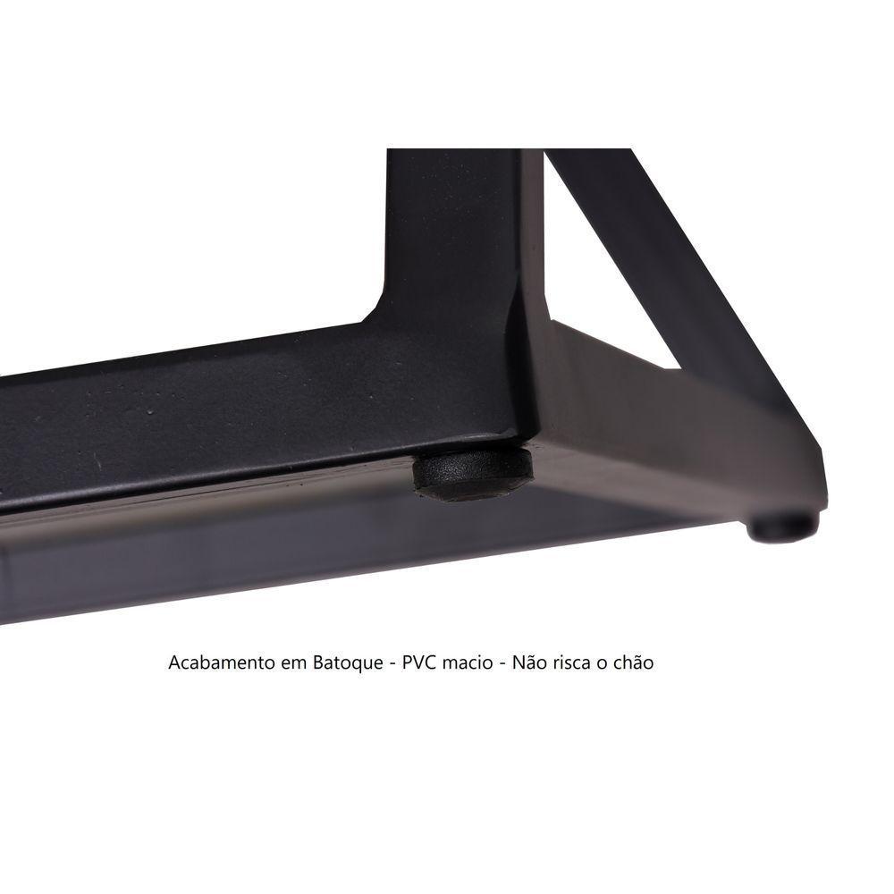 Banqueta Zênite Com Encosto - Preto - Assento Estofado Preto - 65cm - 2