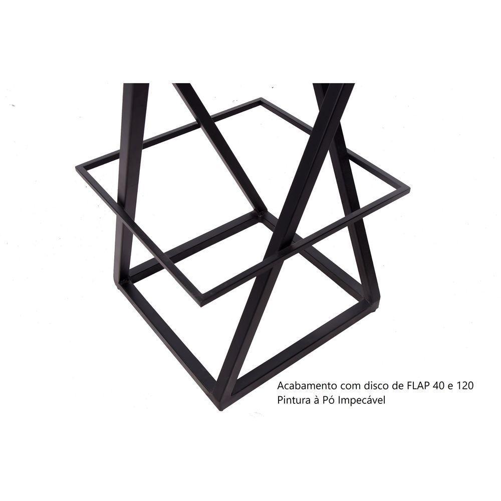 Banqueta Zênite Com Encosto - Preto - Assento Estofado Preto - 65cm - 5