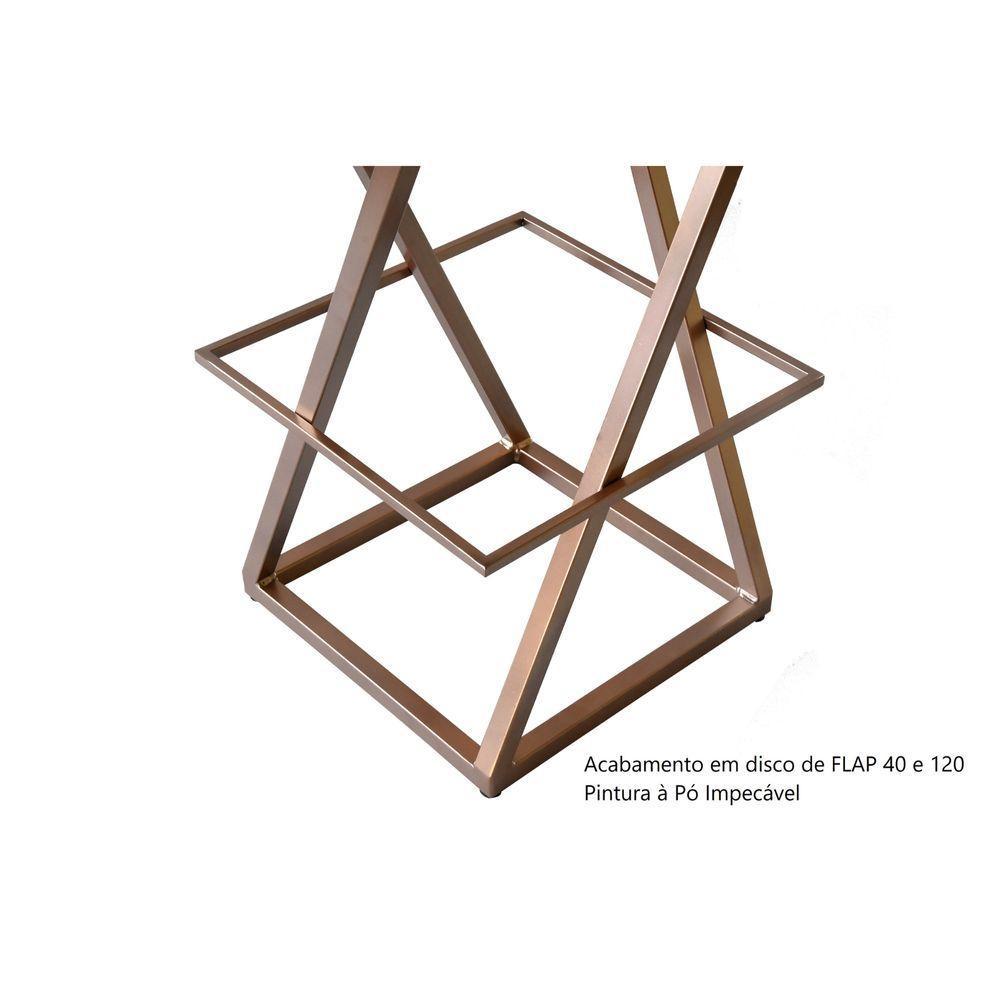 Banqueta Zênite Com Encosto - Cobre - Assento Estofado Pérola - 75cm - 5