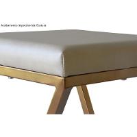 Banqueta Zênite Com Encosto - Cobre - Assento Estofado Pérola - 75cm - 2