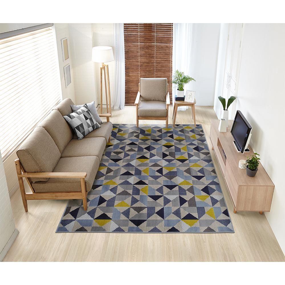 Tapete Sala School Caleidoscopio Azul 1,50x2,00 São Carlos - 5