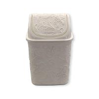 Cesto De Lixo Basculante Renda Floral 4,5 Litros Branco - 4