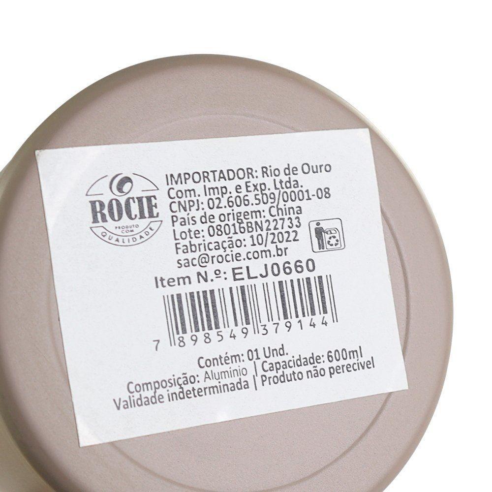 Garrafa Squeeze De Alumínio 600ml Com Alça - Bege - 4
