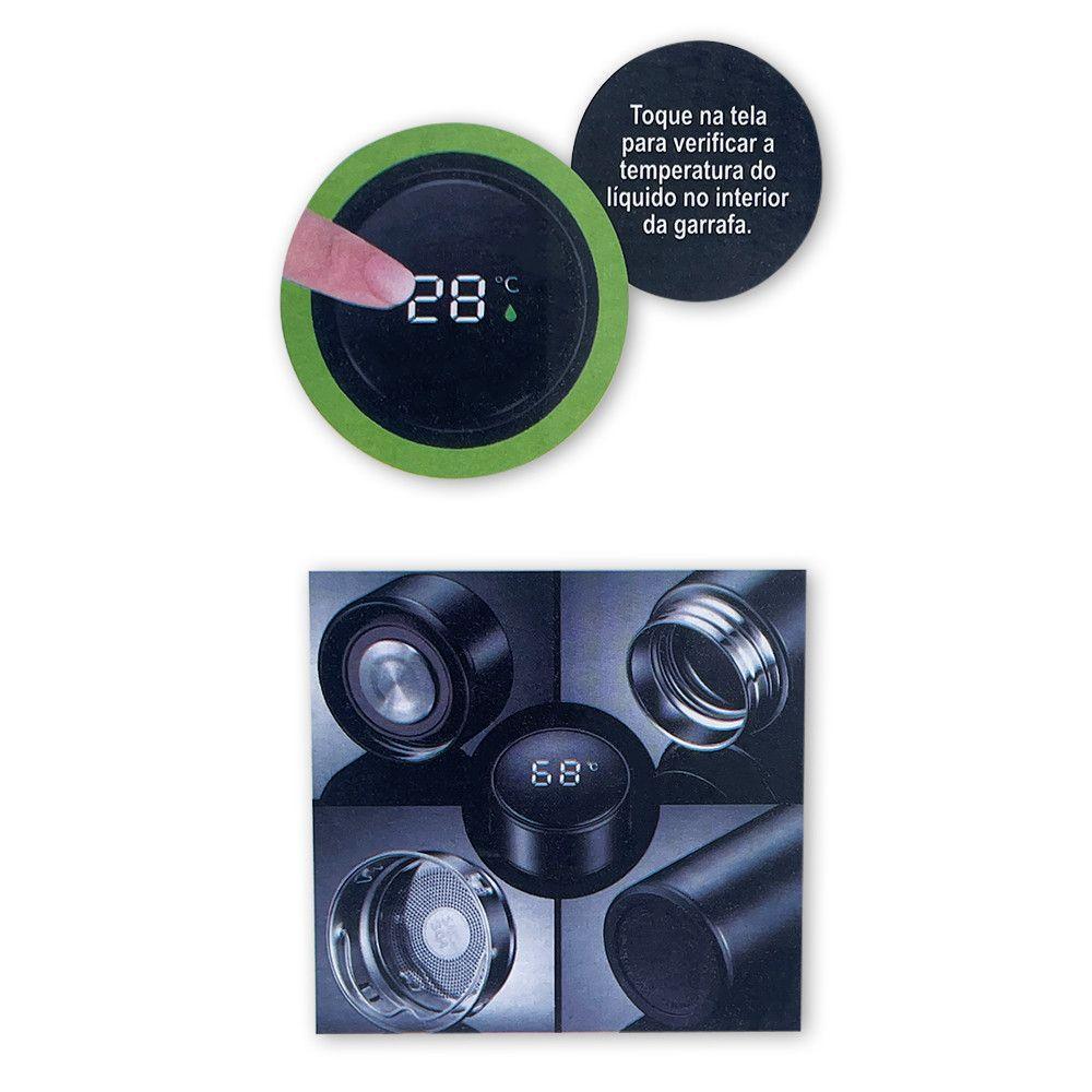 Garrafa Isotérmica Em Aço Inox 500ml Com Led - Branco - 3