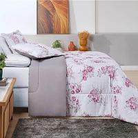 Edredom Queen Dupla Face Avere 200 Fios Estampado 3 Peças - Lilac - 2
