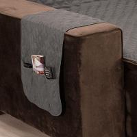 Protetor De Sofá Retrátil Dupla Face Microfibra 2,20m - Cinza-preto - 3