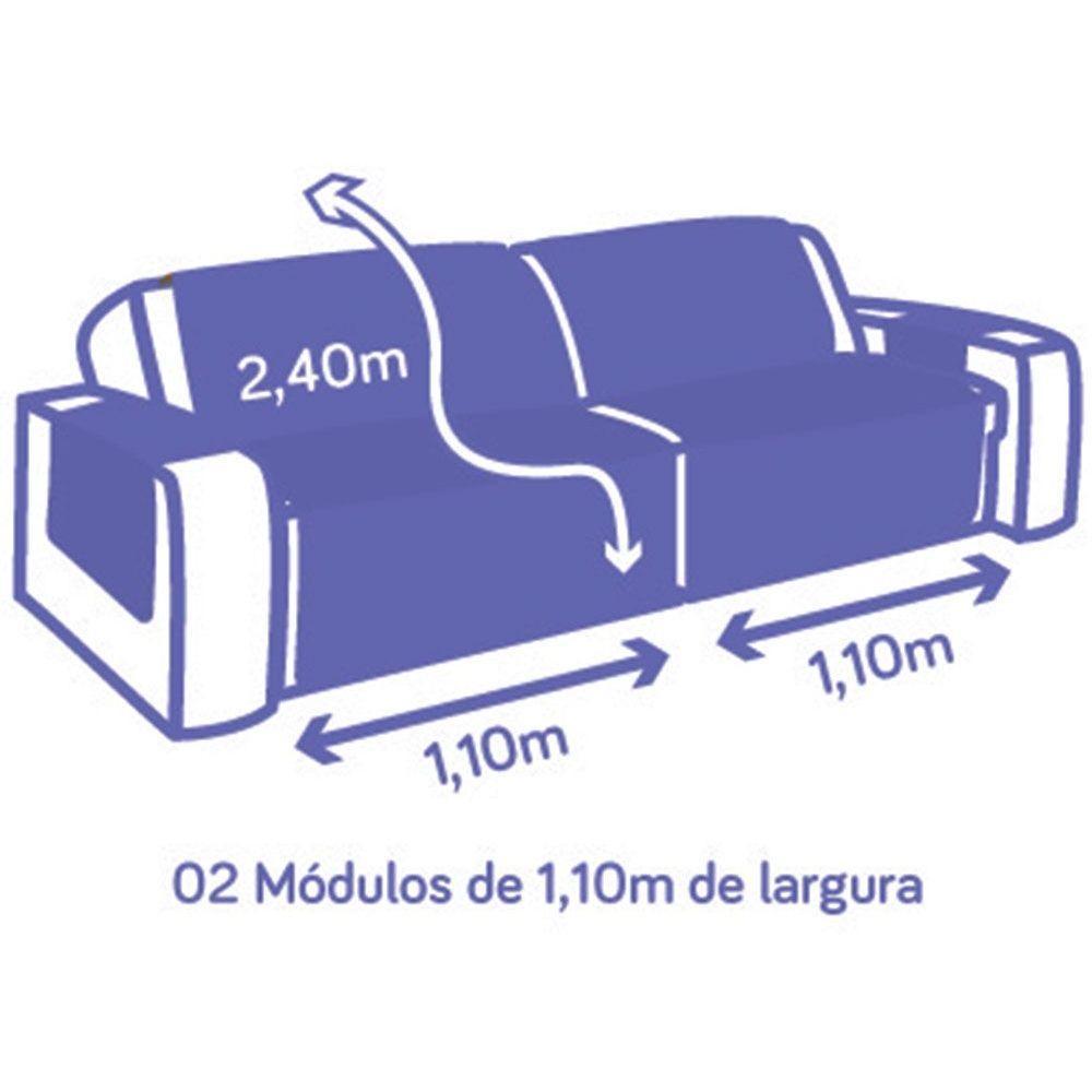 Protetor De Sofá Retrátil Dupla Face Microfibra 2,20m - Tabaco-cáqui - 4