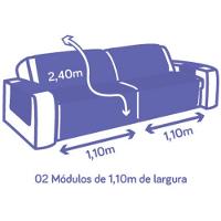 Protetor De Sofá Retrátil Dupla Face Microfibra 2,20m - Tabaco-cáqui - 4