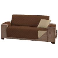 Protetor De Sofá Manu Dupla Face 4 Lugares King Microfibra - Tabaco/caqui - 1