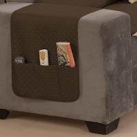 Protetor De Sofá Impermeável Dupla Face 2 E 3 Lugares Microfibra - Tabaco/caqui