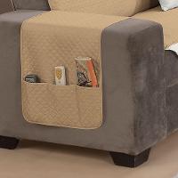 Protetor De Sofá Impermeável Dupla Face 2 E 3 Lugares King Microfibra - Caqui/palha