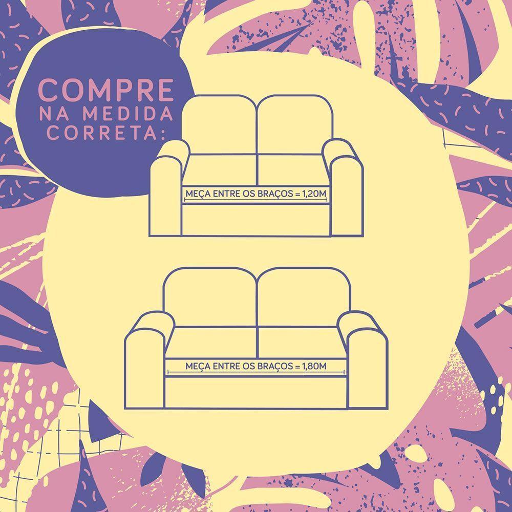 Protetor De Sofá Impermeável Dupla Face 2 E 3 Lugares King Microfibra - Tabaco/caqui - 2